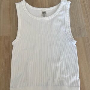Sunday Best White Ribbed Tank Top